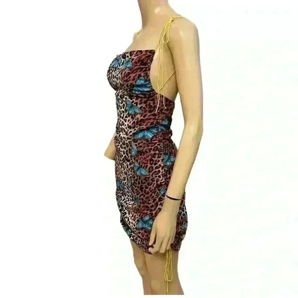 Daisy Daisy TV Tropics Cheetah Butterfly Mini Dress sz medium M - Picture 5 of 15